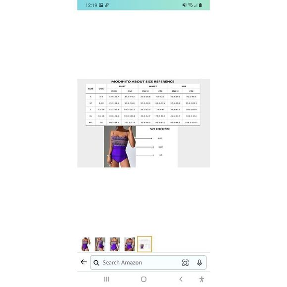 New Medium Modihito Purple Bandeau Ruffled Smocked 1pc Swimsuit Bathing Suit NWT - Picture 5 of 8